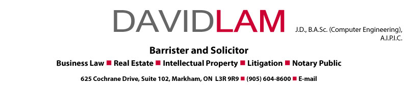 David Lam, Barrister and Solicitor - Business Lawyer, Real Estate Lawyer, Intellectual Property Lawyer, Litigation, Computer Engineer